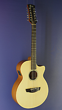 Faith Venus Naked 12-string Westerngitarre Fichte, Mahagoni, Cutaway, Pickup