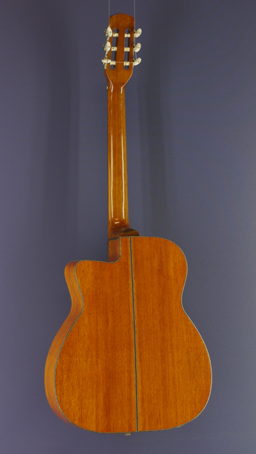 Kirkland Jazzgitarre Django-Modell, Cutaway, Fichte, Mahagoni, ovales Schalloch, Rückansicht