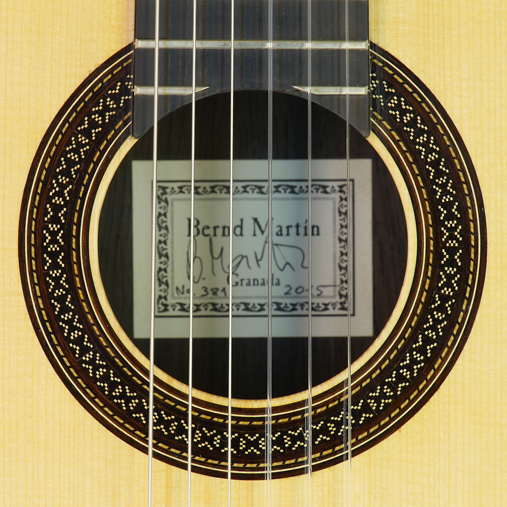 Bernd Martin Meistergitarre Fichte, Palisander, Baujahr 2015, Rosette. Label