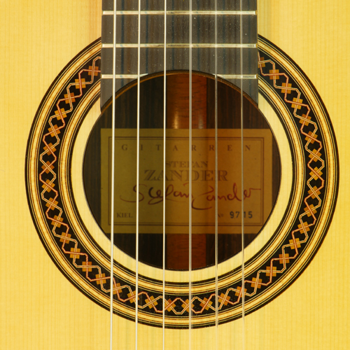 Stefan Zander klassische Gitarre Fichte, Palisander, 2015, Rosette, Schild
