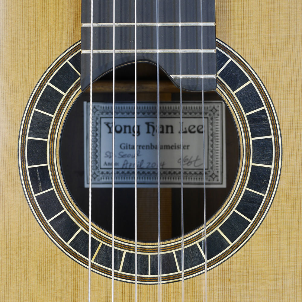 Yonghan Lee klassische Gitarre Doubletop Zeder, Palisander, 2014, Rosette, Schild