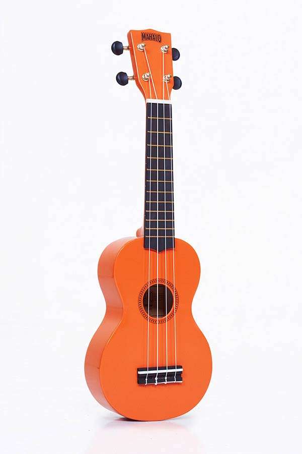 Sopran-Ukulele orange, mit Hülle