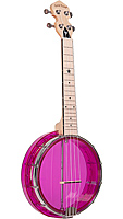 Gold Tone Concert-Ukulele-Banjo transparent pink