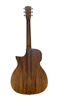 Shape O-313 MT CEB, matt lackierte Akustikgitarre mit Pickup in OM Form mit massiver Fichtendecke und Mahagoni an Zarge und Boden, mit Cutaway, Tonabnehmer und Armrest, R&uuml;ckseite